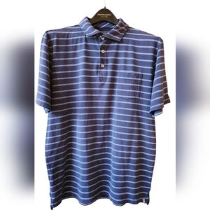 Peter Millar Vintage Mens Blue Striped Polo Shirt - M